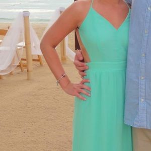 LuLus Backless Garden Party Dress in Mint Green